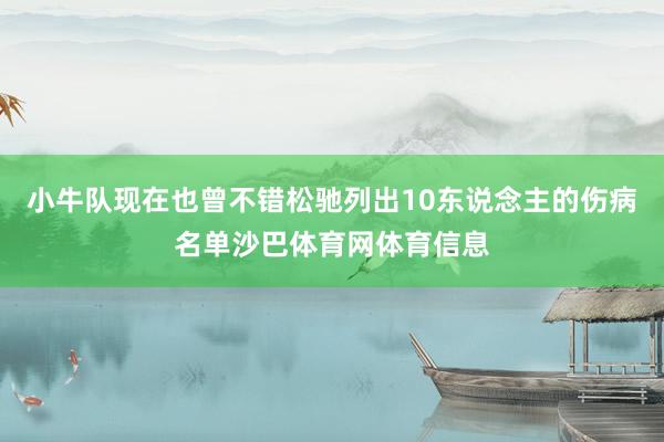 小牛队现在也曾不错松驰列出10东说念主的伤病名单沙巴体育网体育信息