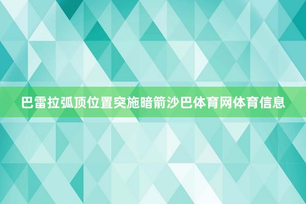 巴雷拉弧顶位置突施暗箭沙巴体育网体育信息