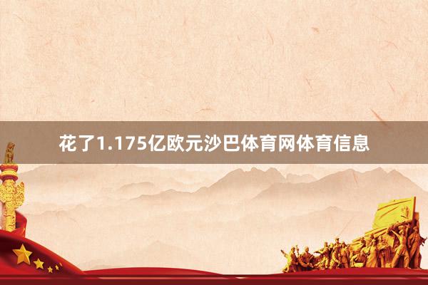 花了1.175亿欧元沙巴体育网体育信息