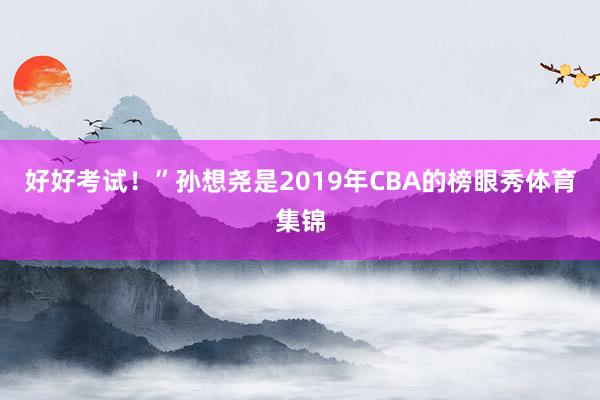 好好考试！”孙想尧是2019年CBA的榜眼秀体育集锦