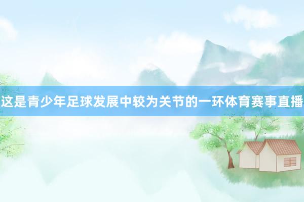 这是青少年足球发展中较为关节的一环体育赛事直播