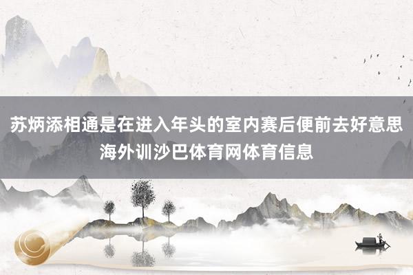 苏炳添相通是在进入年头的室内赛后便前去好意思海外训沙巴体育网体育信息