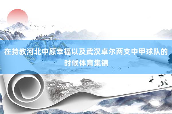 在持教河北中原幸福以及武汉卓尔两支中甲球队的时候体育集锦