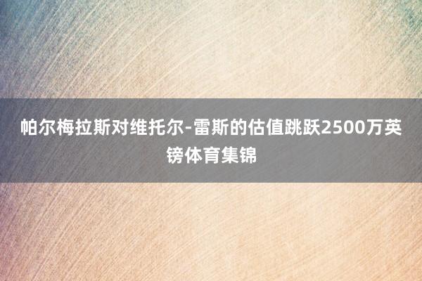 帕尔梅拉斯对维托尔-雷斯的估值跳跃2500万英镑体育集锦