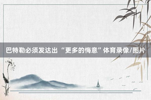 巴特勒必须发达出 “更多的悔意”体育录像/图片