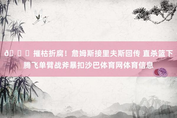 👑摧枯折腐！詹姆斯接里夫斯回传 直杀篮下腾飞单臂战斧暴扣沙巴体育网体育信息